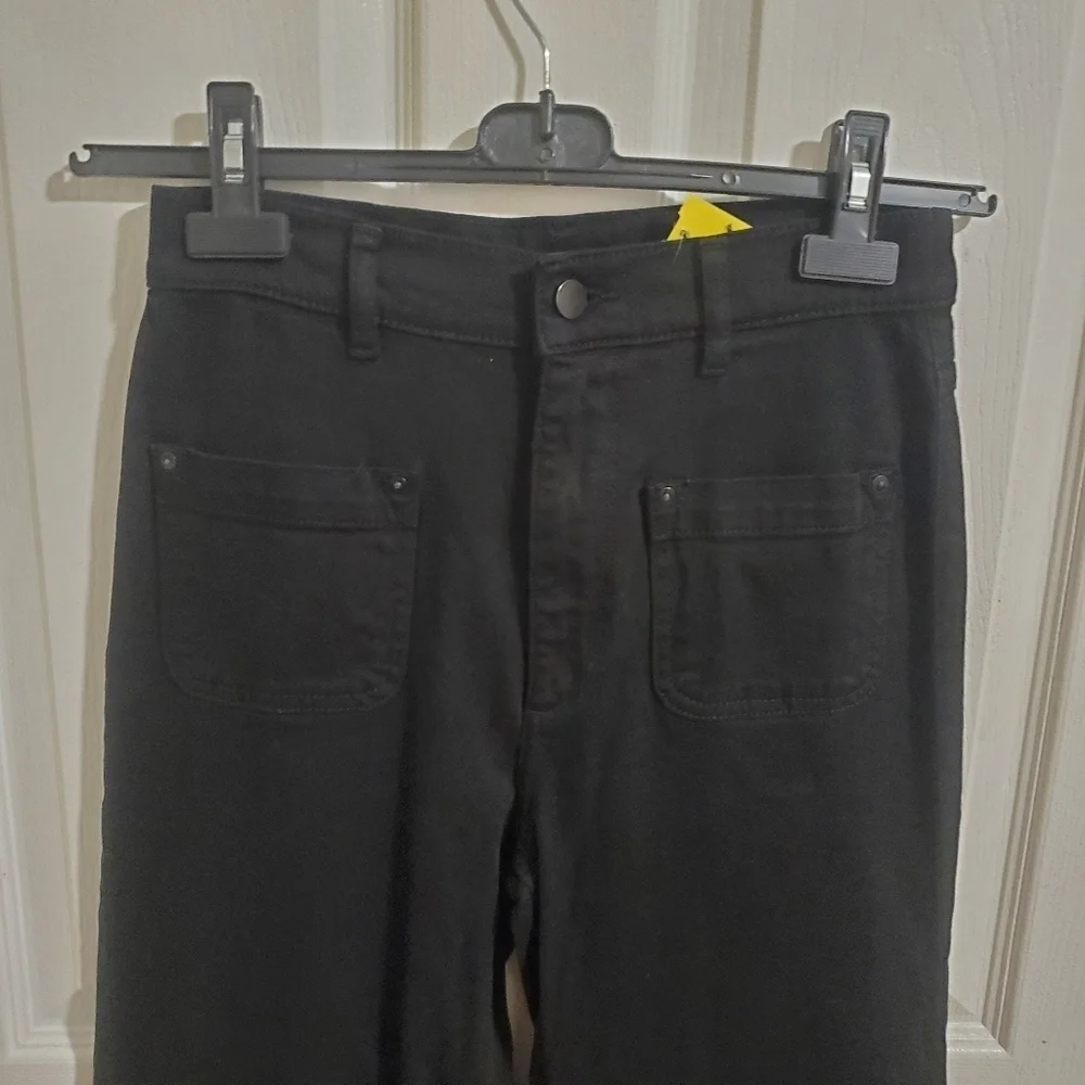 DL1961 Womens Hepburn Wide Leg High Rise Vintage 31" Black Size 26" High Waist - Picture 3 of 13
